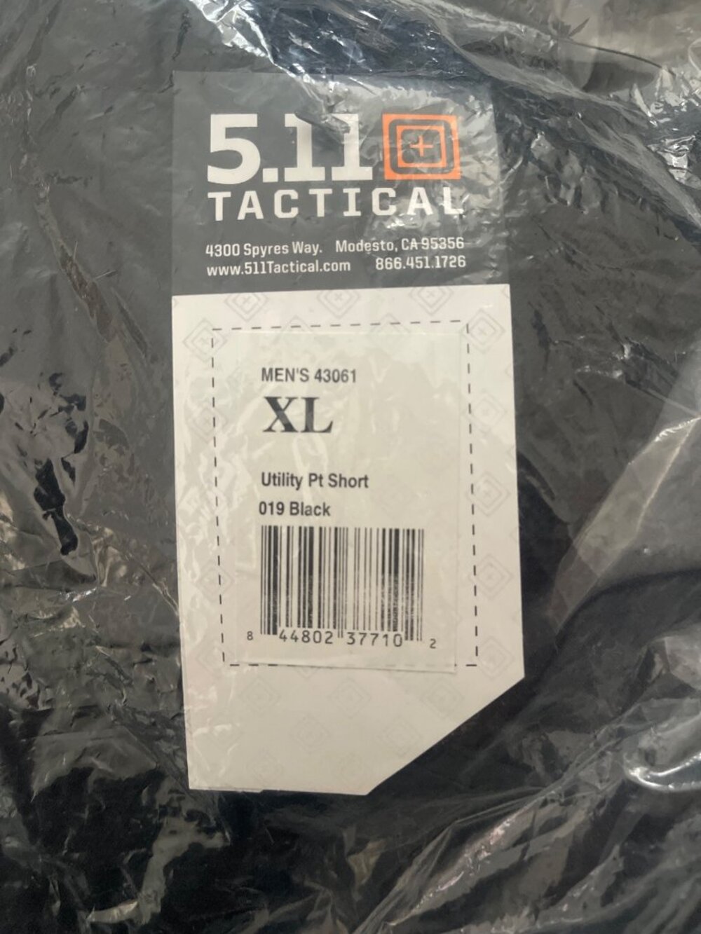 NWT 5.11 Tactical Utility PT Short 10.5” Men’s Sz XL black 43061 - Picture 3 of 5